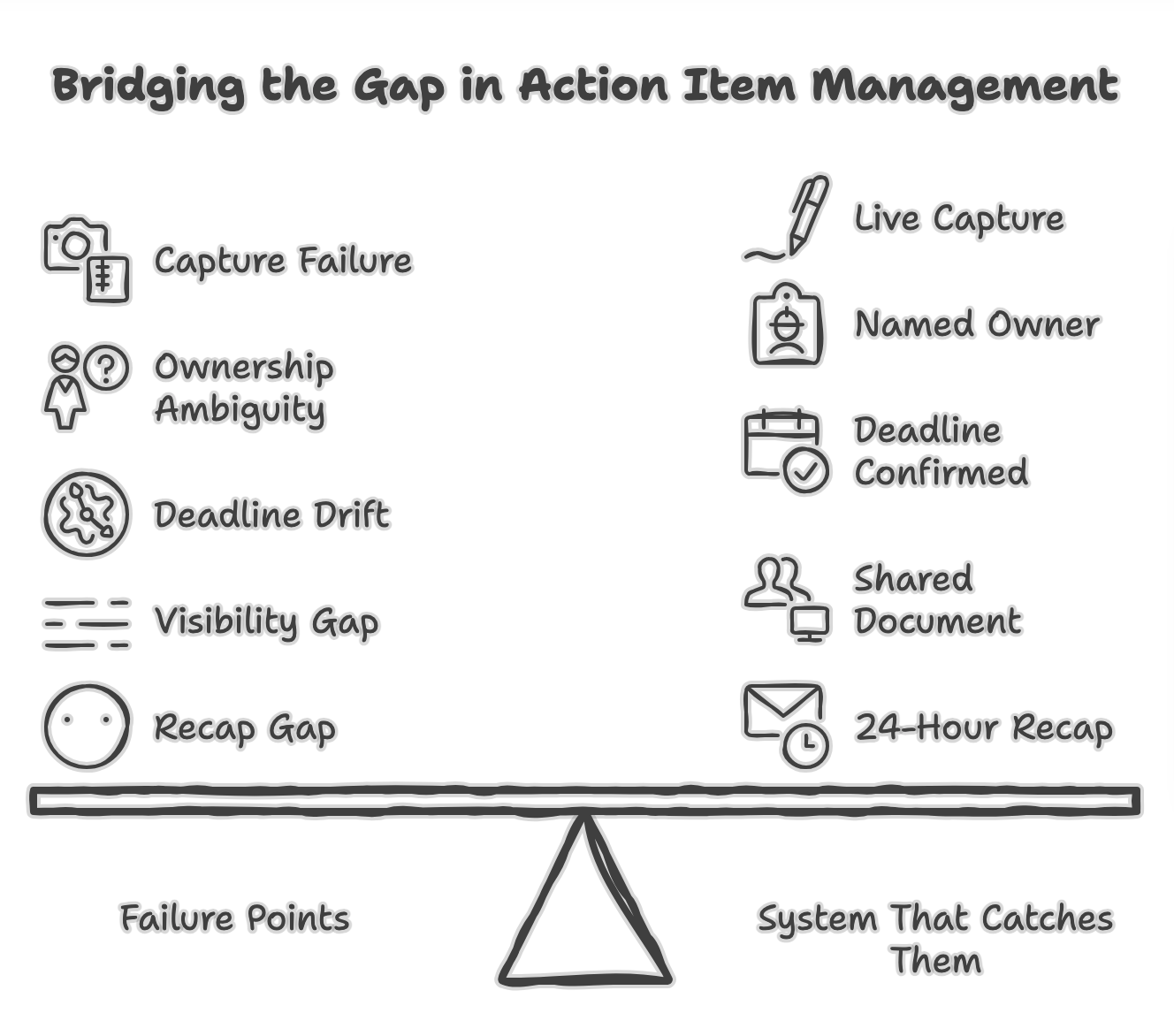 Why Action Items Slip Between Weekly Check-Ins (and How to Build a System That Catches Them)